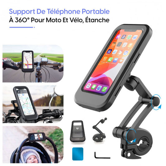 Phone Holder Waterproof 360° Rotation with Water-Resistant Screen