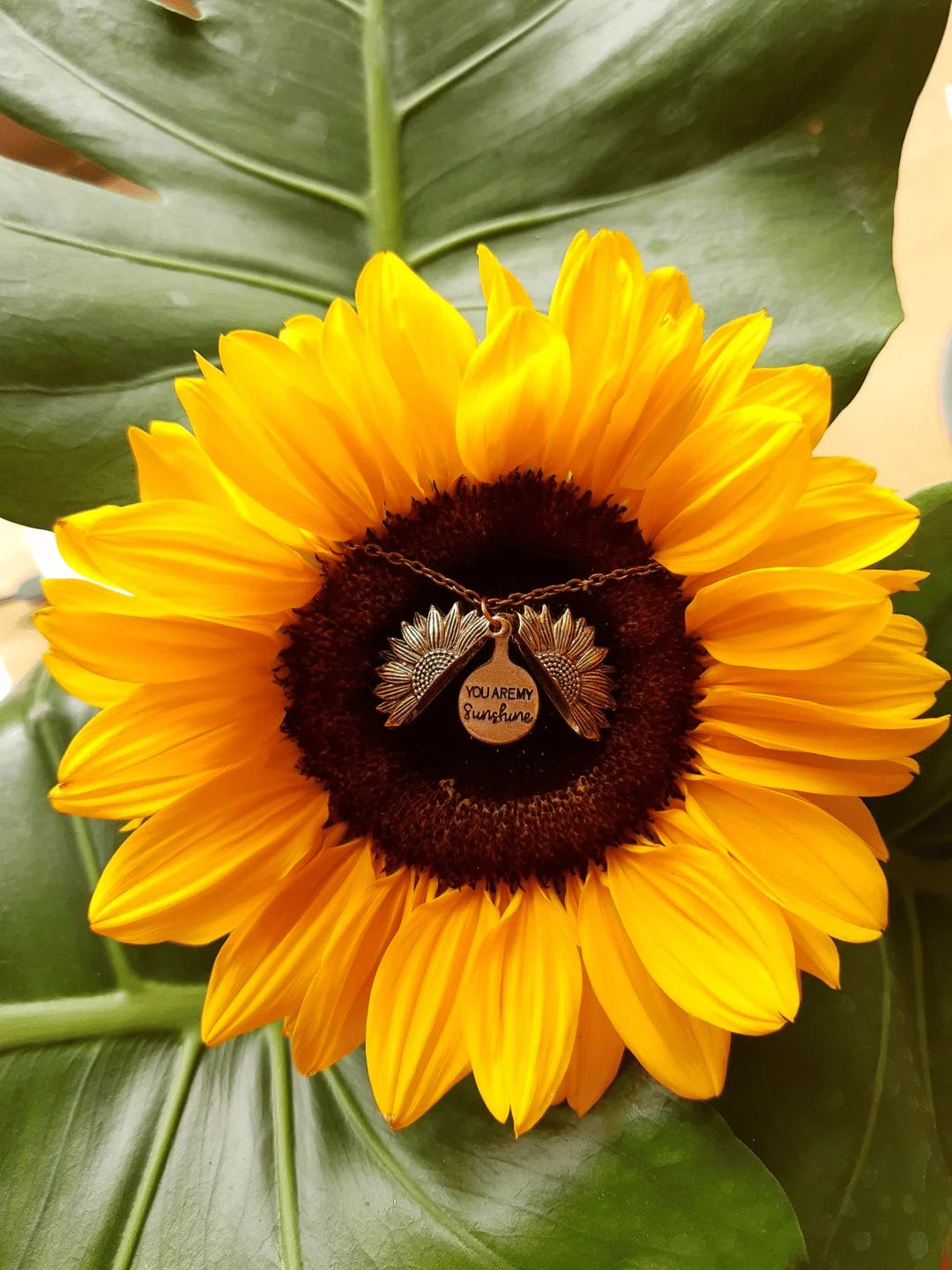 🌞 You Are My Sunshine Sunflower Necklace🌻(Double-sided engraving)